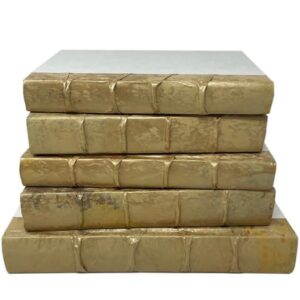 Rich Vibrant Gold Decorative Books - Set of 5