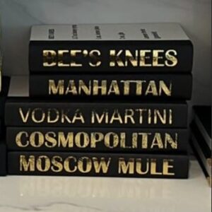 Black & Gold Lettered Drink Decorative Book