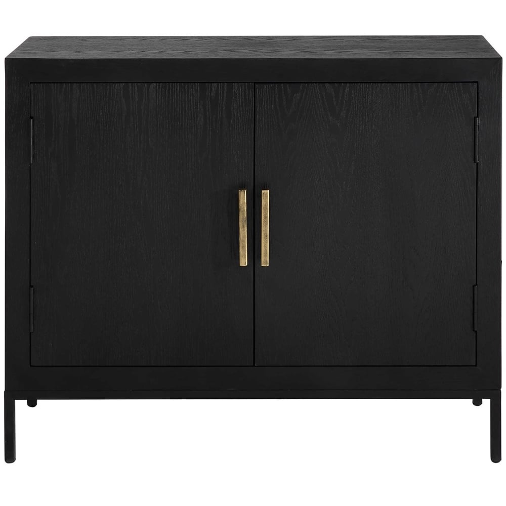 Black Two Door Narrow Cabinet