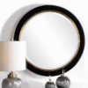 Black & Gold Round Mirror
