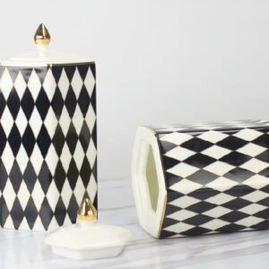 Classic Black & White Geometric Storage Jars