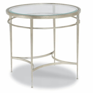 19th Century Silver Leaf Iron & Glass End Table